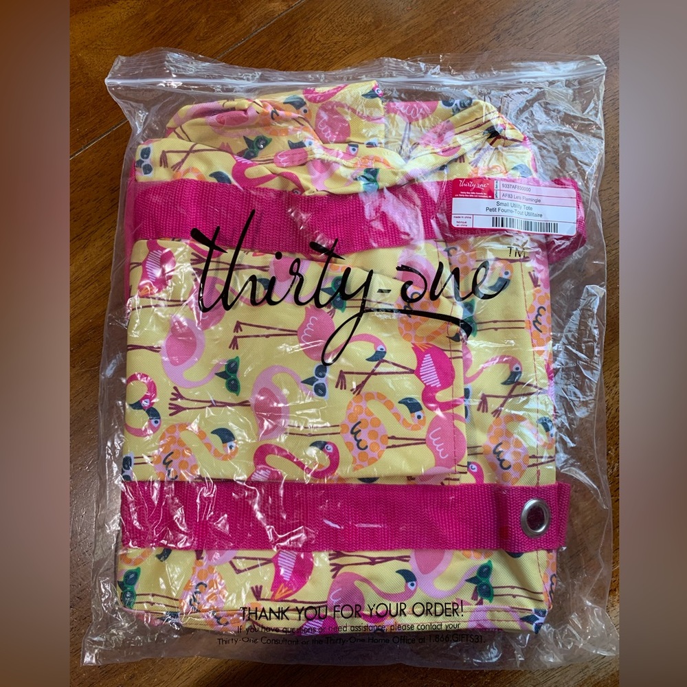 thirty-one NWT Small Utility Tote-Let’s Flamingle Print